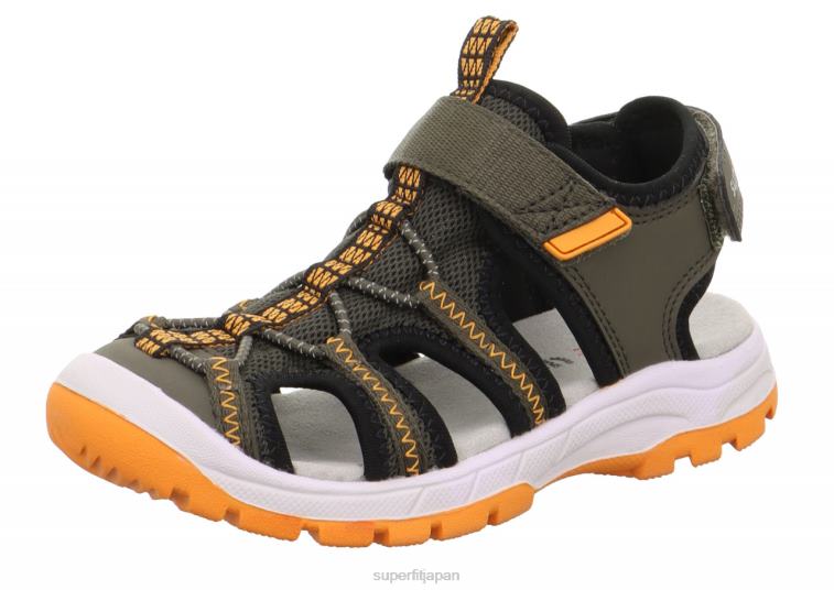 Superfit グリーン/オレンジ 幼児 トルネードライト - ベルクロファスナー付きサンダル 28N2V617