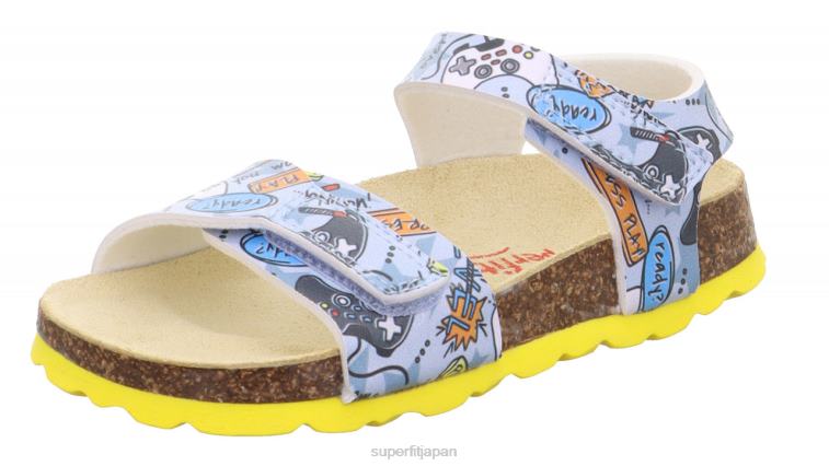 Superfit グレー/マルチカラー 幼児 fussbettpantoffel - ベルクロ留め具付きサンダル 28N2V573