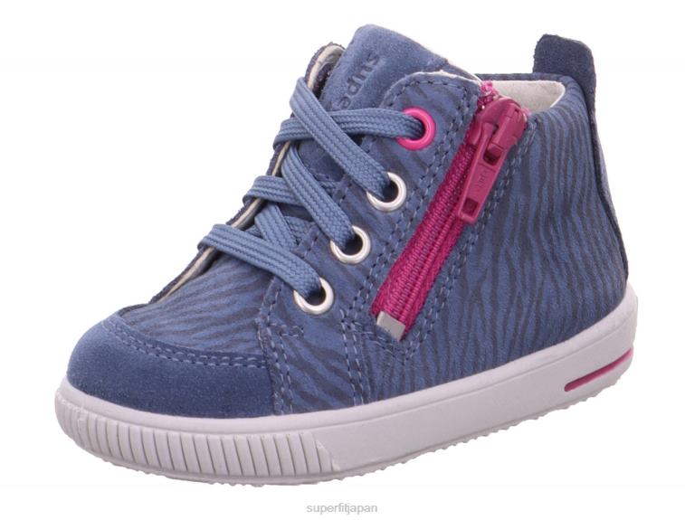 Superfit ブルー/ピンク 赤ちゃん moppy - ジッパー付きロースニーカー 28N2V425
